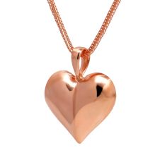 Heart pendant necklace, Rose gold plated necklace for women, Brass handmade jewelry